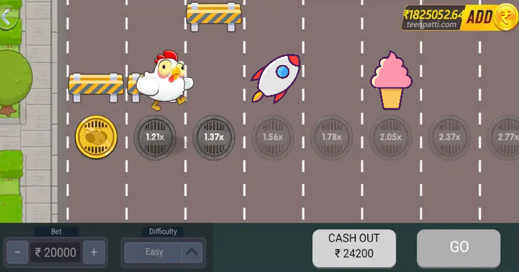 Play Chicken Road Game on Teen Patti Master